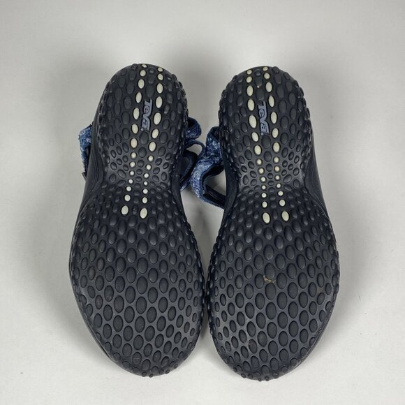 Teva Hiking Sport Water Sandals Womens Size 8.5 Blue Floral Hook Loop Strap 6465 - Picture 7 of 10